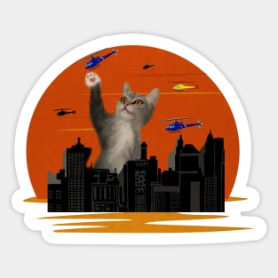 Funny Cat, Destroying, Cat Lover Sticker